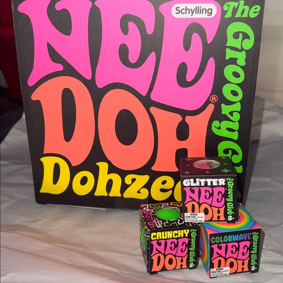 Schylling Other - Nee Doh Dohzee Groovy Glob Purple Stress Ball and 3 mini various Groovy Globs